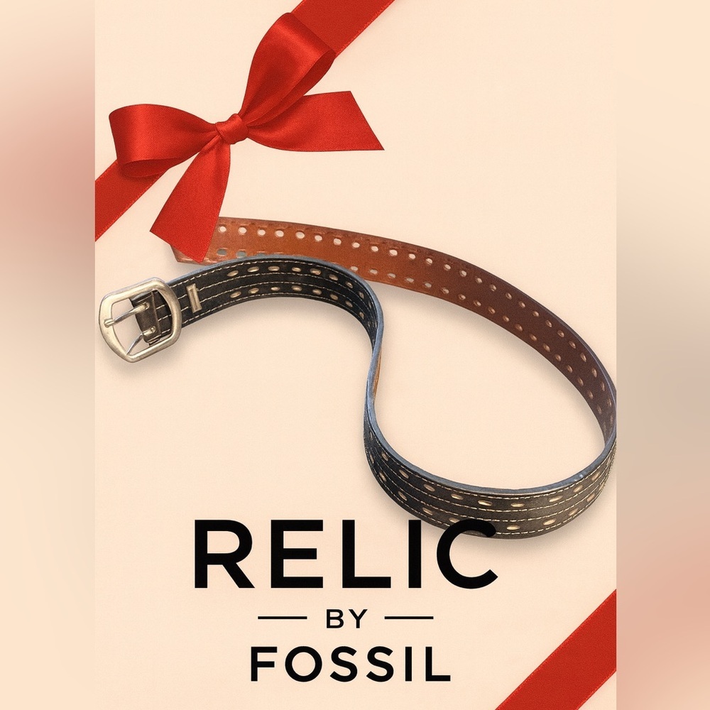 Relic by Fossil Brown Leather Belt Men’s L
